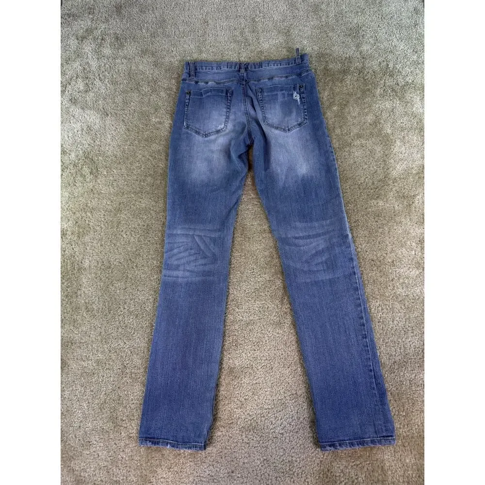 RWH Mens Size 30 Blue Stretch Pocket Mid Rise Straight Jeans 30x33 D993
